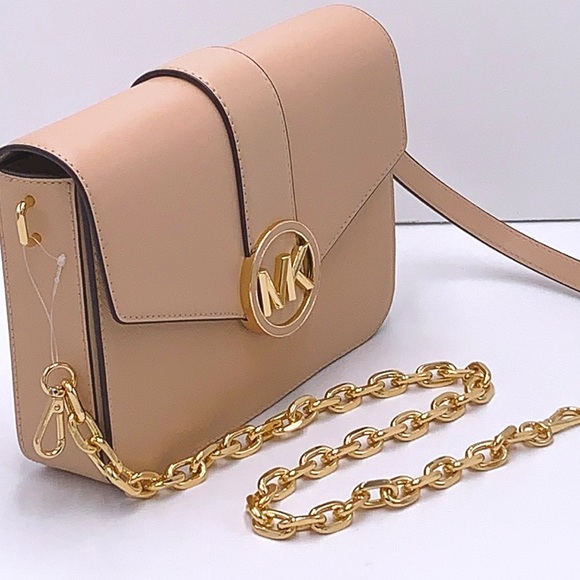 MICHAEL KORS CARMEN MEDIUM CONVERTIBLE SHOULDER BAG BUFF COLOR - Picture 6 of 16